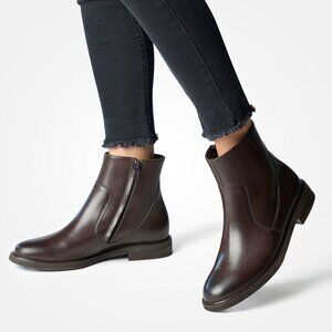 Paul Green SUPER SOFT Rook Ankle Flat Boot US 10 Espresso Brown Leather NEW $535